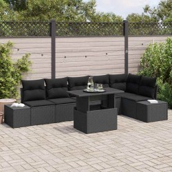 Sonata H Градински Софа Комплект 7 pcs Черно 100 x 55 x 73 см - Canapele și bănci de grădină