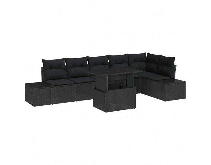 Sonata H Градински Софа Комплект 7 pcs Черно 100 x 55 x 73 см