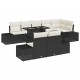 Sonata H Градински Софа Комплект 9 pcs Черно и кремаво 100 x 55 x 73 см