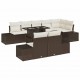 Sonata H Градински Софа Комплект 9 pcs Кафяво и кремаво 100 x 55 x 73 см