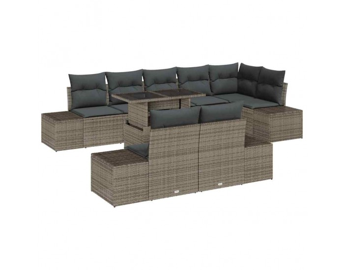 Sonata H Градински Софа Комплект 9 pcs Сив 100 x 55 x 73 см