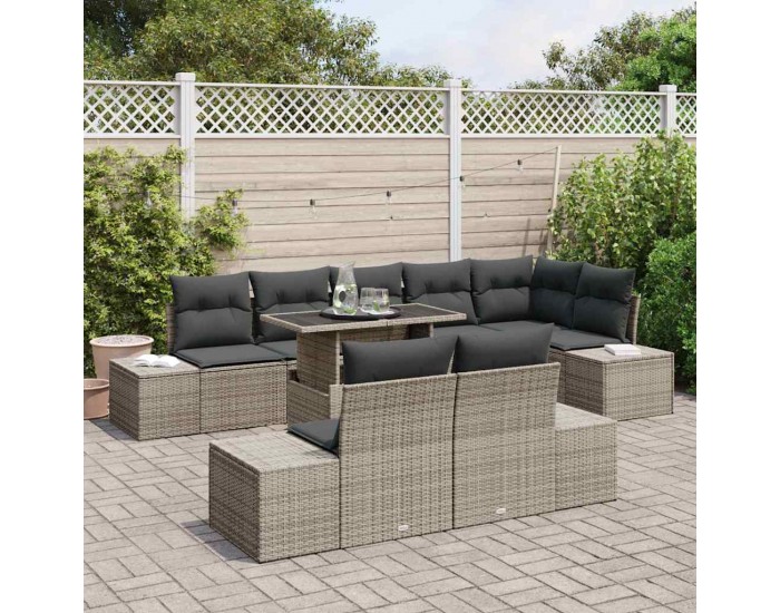 Sonata H Градински Софа Комплект 9 pcs Сив 100 x 55 x 73 см