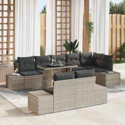 Sonata H Градински Софа Комплект 9 pcs Светлосиво 100 x 55 x 73 см - Canapele și bănci de grădină