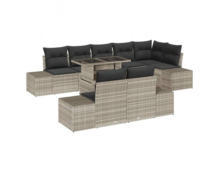 Sonata H Градински Софа Комплект 9 pcs Светлосиво 100 x 55 x 73 см