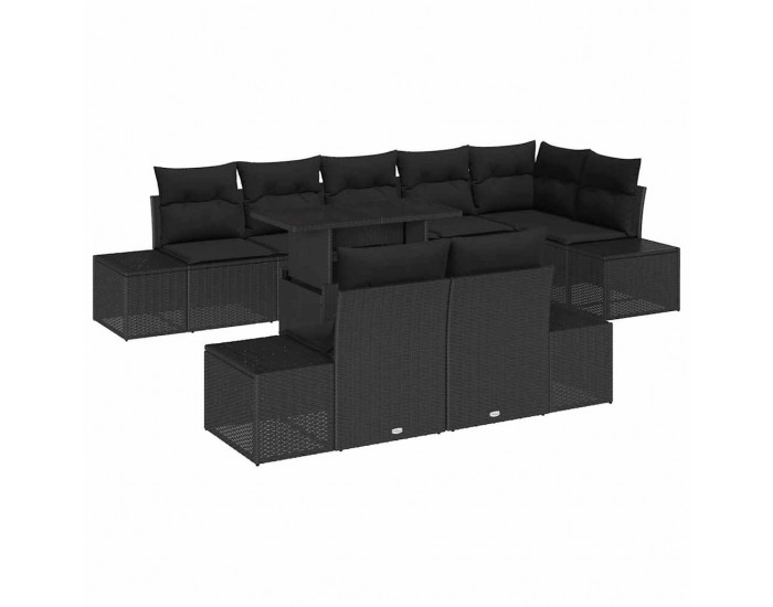Sonata H Градински Софа Комплект 9 pcs Черно 100 x 55 x 73 см