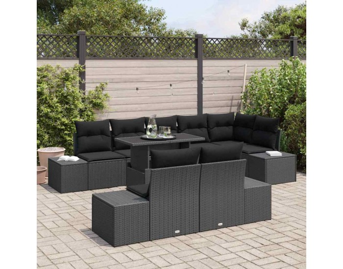 Sonata H Градински Софа Комплект 9 pcs Черно 100 x 55 x 73 см