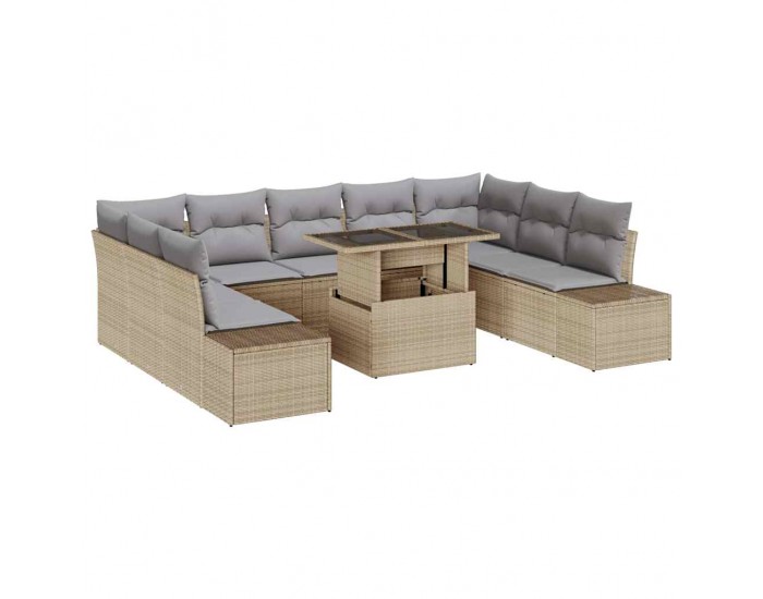 Sonata H Градински Софа Комплект 10 pcs бежово и светлосиво