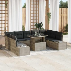 Sonata H Градински Софа Комплект 10 pcs Светлосиво 100 х 55 х 73 см - Canapele și bănci de grădină
