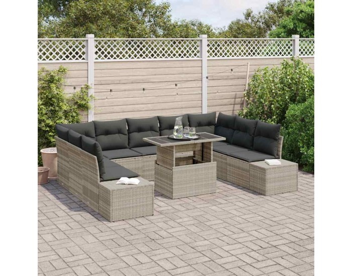 Sonata H Градински Софа Комплект 10 pcs Светлосиво 100 х 55 х 73 см
