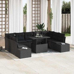 Sonata H Градински Софа Комплект 10 pcs Черно 100 х 55 х 73 см - Canapele și bănci de grădină