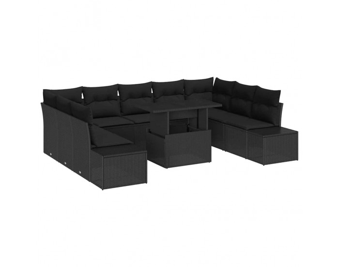 Sonata H Градински Софа Комплект 10 pcs Черно 100 х 55 х 73 см