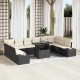 Sonata H Градински Софа Комплект 11 pcs Черно и кремаво 100 x 55 x 73 см