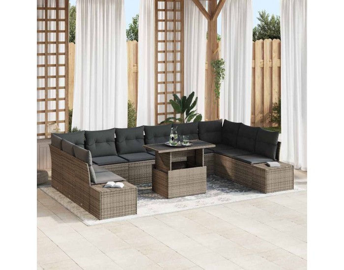 Sonata H Градински Софа Комплект 11 pcs Сив 100 x 55 x 73 см