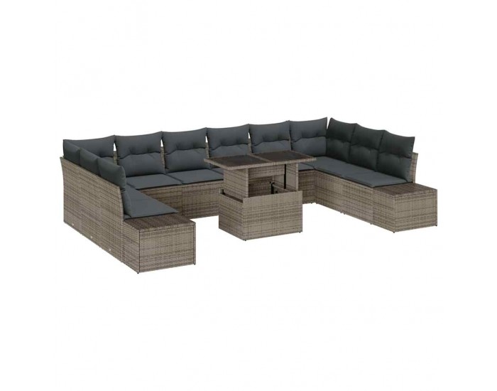Sonata H Градински Софа Комплект 11 pcs Сив 100 x 55 x 73 см