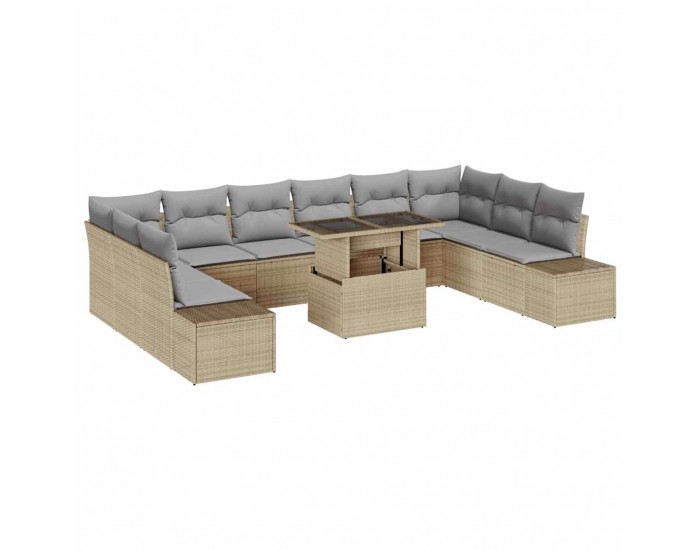 Sonata H Градински Софа Комплект 11 pcs бежово и светлосиво