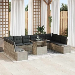 Sonata H Градински Софа Комплект 11 pcs Светлосиво 100 x 55 x 73 см - Canapele și bănci de grădină