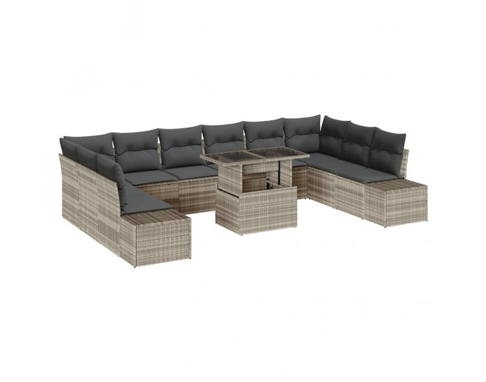 Sonata H Градински Софа Комплект 11 pcs Светлосиво 100 x 55 x 73 см