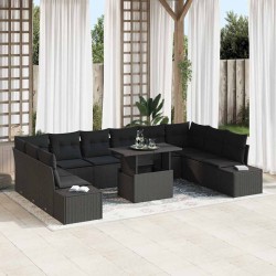 Sonata H Градински Софа Комплект 11 pcs Черно 100 x 55 x 73 см - Canapele și bănci de grădină