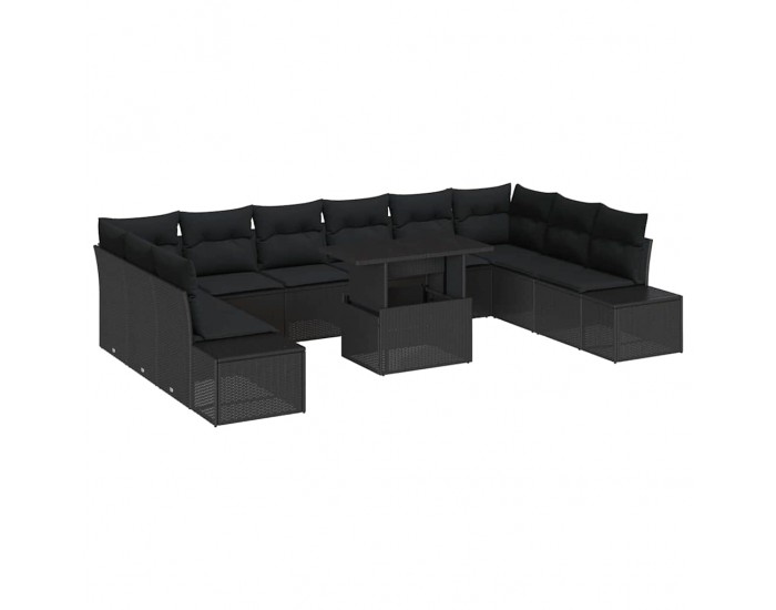 Sonata H Градински Софа Комплект 11 pcs Черно 100 x 55 x 73 см