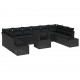 Sonata H Градински Софа Комплект 11 pcs Черно 100 x 55 x 73 см