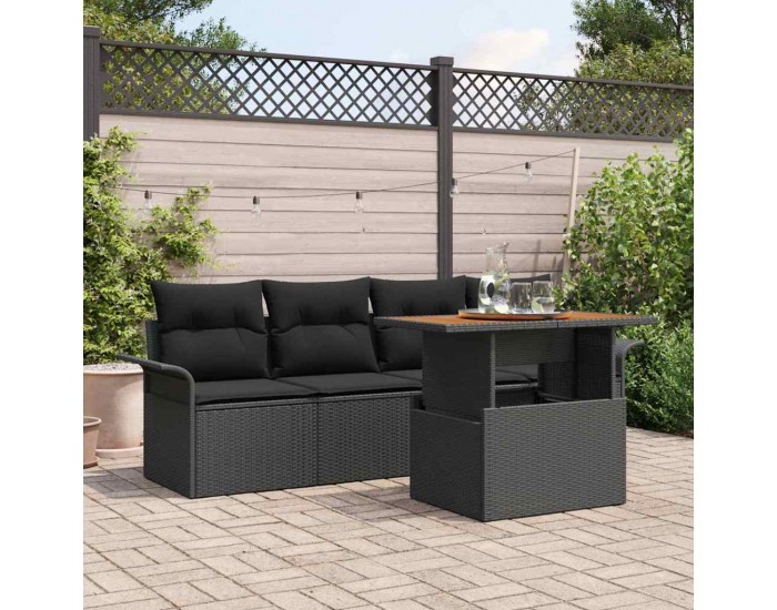 Sonata H Градински Софа Комплект 5 pcs Черно 100 x 55 x 73 см