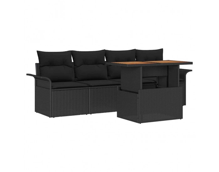 Sonata H Градински Софа Комплект 5 pcs Черно 100 x 55 x 73 см