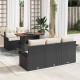 Sonata H Градински Софа Комплект 6 pcs Черно и кремаво 100 x 55 x 73 см