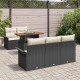 Sonata H Градински Софа Комплект 6 pcs Черно и кремаво 100 x 55 x 73 см