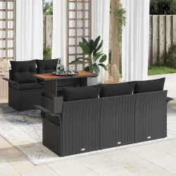 Sonata H Градински Софа Комплект 6 pcs Черно 100 x 55 x 73 см - Canapele și bănci de grădină