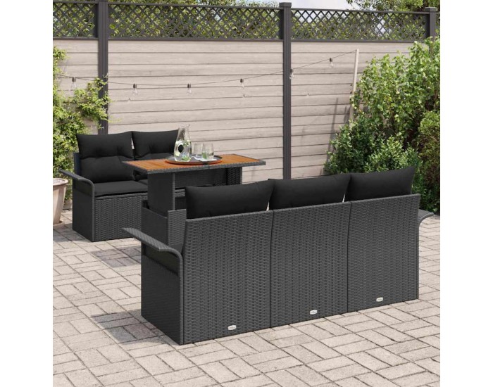 Sonata H Градински Софа Комплект 6 pcs Черно 100 x 55 x 73 см
