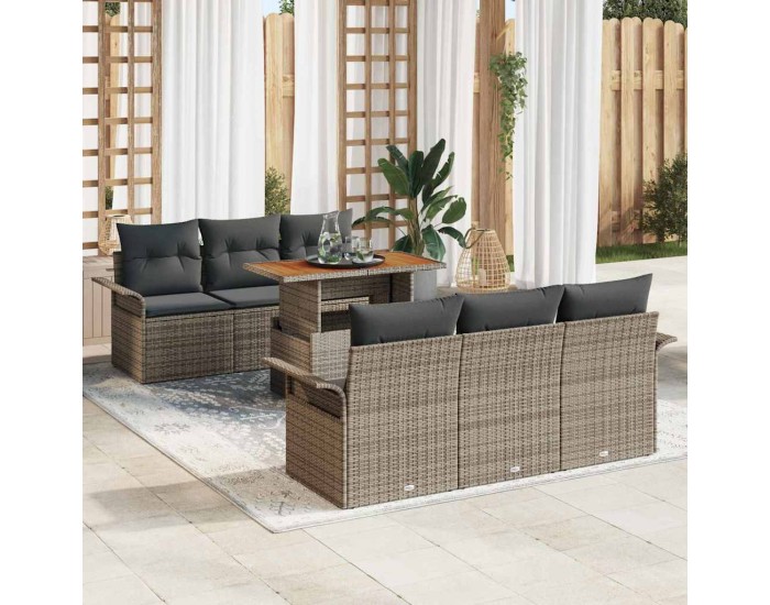 Sonata H Градински Софа Комплект 7 pcs Сив 100 x 55 x 73 см