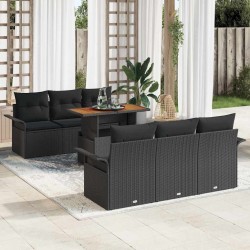 Sonata H Градински Софа Комплект 7 pcs Черно 100 x 55 x 73 см - Canapele și bănci de grădină