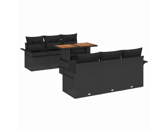Sonata Set de canapele pentru grădină 7 buc. Negru