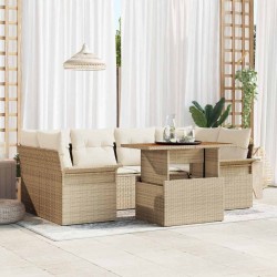Sonata H Градински Софа Комплект 7 pcs бежово и кремаво 100 x 55 x 73 см - Canapele și bănci de grădină