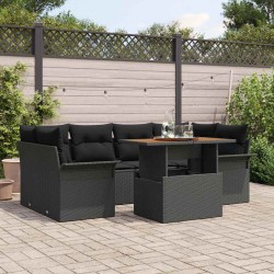Sonata H Градински Софа Комплект 7 pcs Черно 100 x 55 x 73 см - Canapele și bănci de grădină