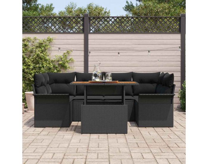 Sonata H Градински Софа Комплект 7 pcs Черно 100 x 55 x 73 см