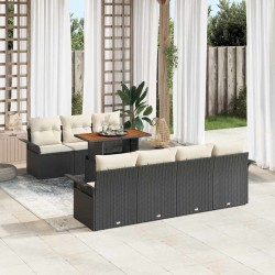 Sonata H Градински Софа Комплект 8 pcs Черно и кремаво 100 x 55 x 73 см - Canapele și bănci de grădină
