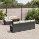 Sonata H Градински Софа Комплект 8 pcs Черно и кремаво 100 x 55 x 73 см