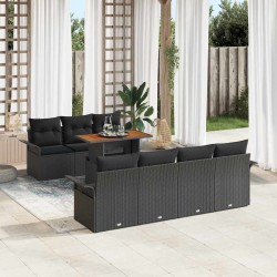 Sonata H Градински Софа Комплект 8 pcs Черно 100 x 55 x 73 см - Canapele și bănci de grădină
