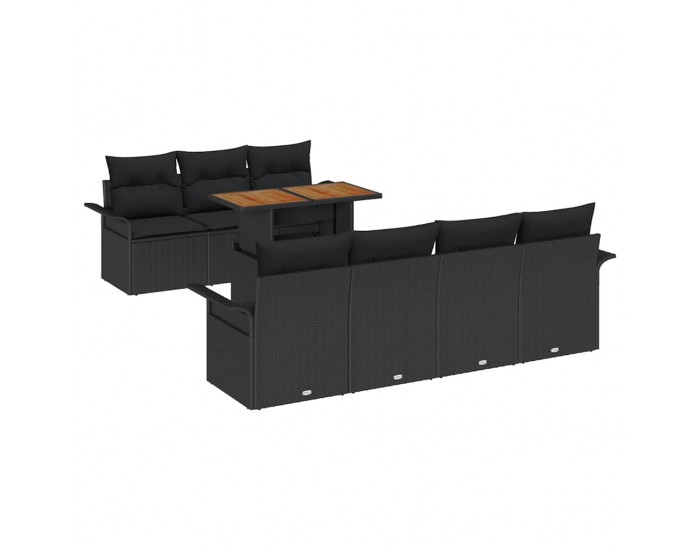 Sonata H Градински Софа Комплект 8 pcs Черно 100 x 55 x 73 см
