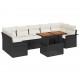 Sonata H Градински Софа Комплект 8 pcs Черно и кремаво 100 x 55 x 73 см