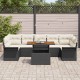 Sonata H Градински Софа Комплект 8 pcs Черно и кремаво 100 x 55 x 73 см