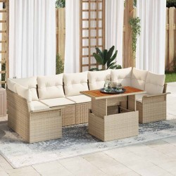 Sonata H Градински Софа Комплект 8 pcs бежово и кремаво 100 x 55 x 73 см - Canapele și bănci de grădină