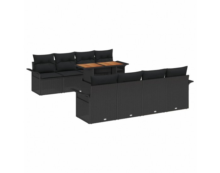 Sonata H Градински Софа Комплект 7 pcs Черно 100 x 55 x 73 см