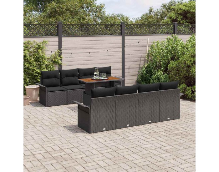 Sonata H Градински Софа Комплект 7 pcs Черно 100 x 55 x 73 см