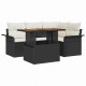 Sonata H Градински Софа Комплект 5 pcs Черно и кремаво 100 x 55 x 73 см