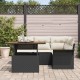 Sonata H Градински Софа Комплект 5 pcs Черно и кремаво 100 x 55 x 73 см