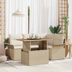 Sonata H Градински Софа Комплект 5 pcs бежово и кремаво 100 x 55 x 73 см - Canapele și bănci de grădină