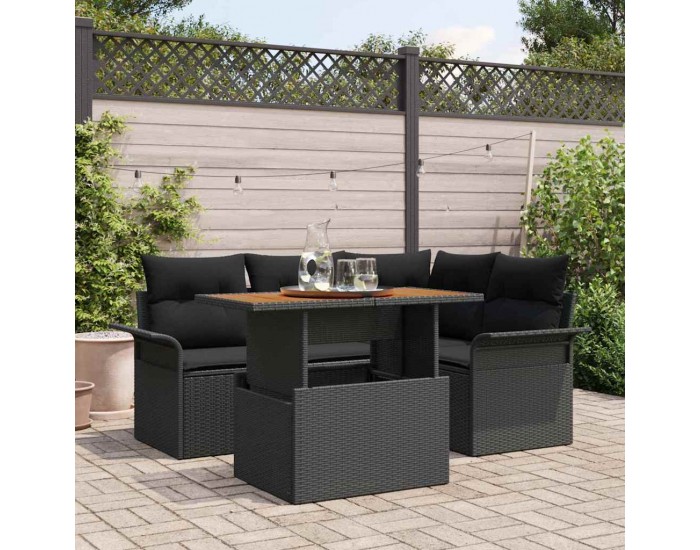 Sonata H Градински Софа Комплект 5 pcs Черно 100 x 55 x 73 см