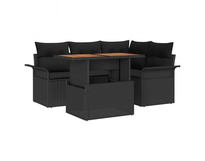 Sonata H Градински Софа Комплект 5 pcs Черно 100 x 55 x 73 см